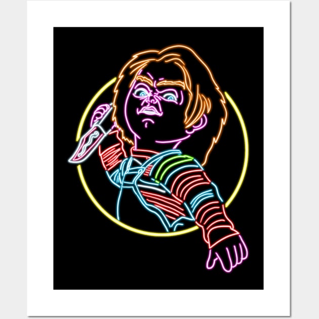 Chucky neon style Wall Art by AlanSchell76